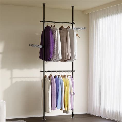 DYN Ptah Floor to Ceiling Heavy Duty Garment Rack, Metal Adjustable ...