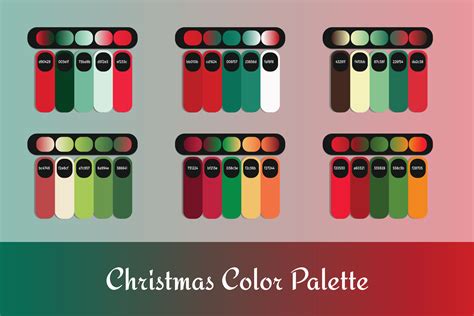 6 different christmas color palettes with gradient color 13898568 ...