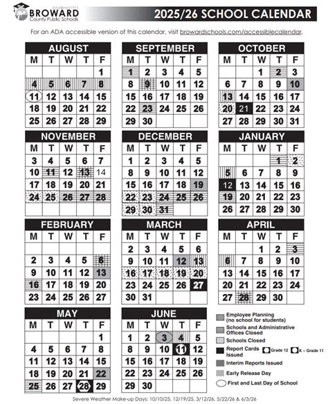 Broward County School Calendar 2025-2026 With Holidays & PDF