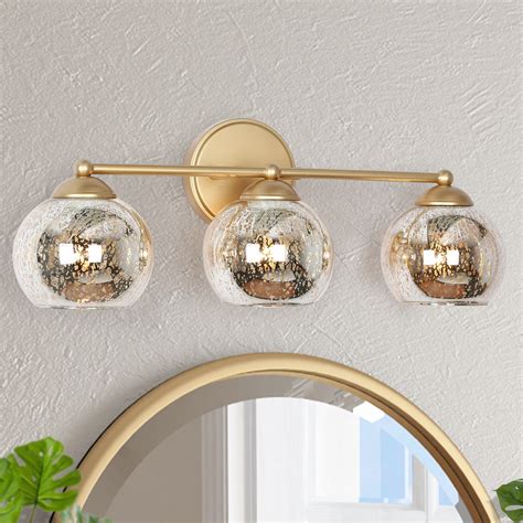 3 Lights Bathroom Lighting,Vintage Bathroom Vanity Light with Crystal ...
