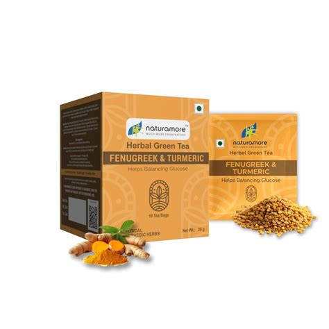 Naturamore Fenugreek & Turmeric Herbal Green Tea - Supports Healthy ...