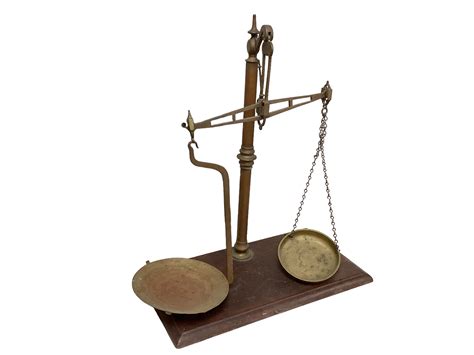 Lot - Wilcox & Sons 2 lb. Brass Scales 24” H