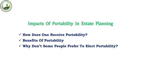 What Is Portability In Estate Planning, And What Are Its Impacts? | PPT