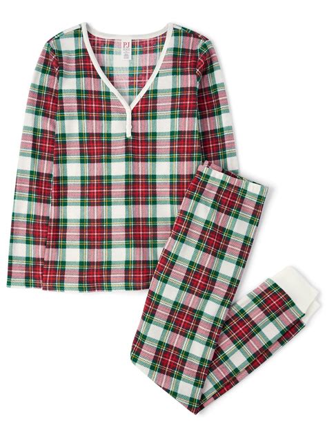 The Children's Place Women's Matching Family Pajamas Red Tartan Top and ...