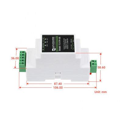 Waveshare Industrial Serial Server, RS485 to RJ45 Ethernet, TCP/IP to ...