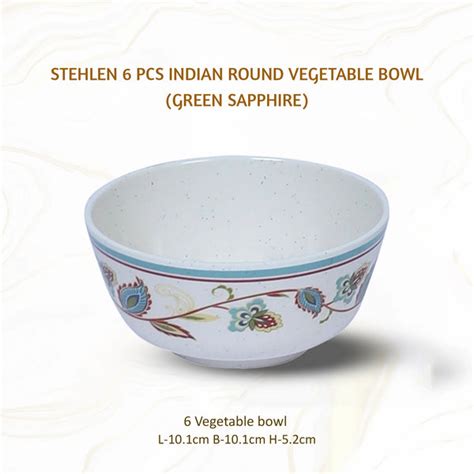 Stehlen Indian Round Dinnerware, Pure melamine, 6 Pcs Kitchen Set for