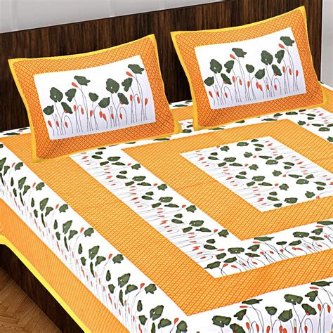 Buy VAS COLLECTIONS 210 TC Pure Cotton Satin/Stripe King Bedsheet with ...