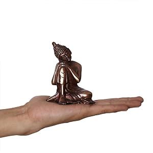 eCraftIndia Resting Buddha on Knee Metal Showpiece (7.5 cm x 5.38 cm x ...