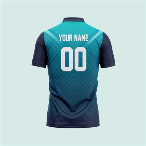 Tri Cyan Design Pattern Customized Cricket Team Jersey | Customized ...