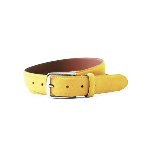 Nabucco Suede Belt Yellow - Leather Direct Women's Leather Belts New ...