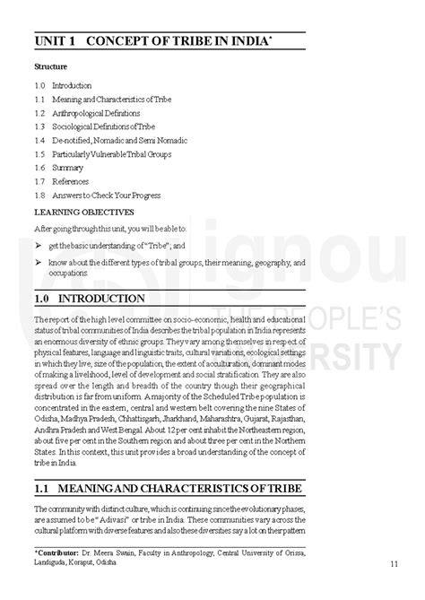 Sociology - Concept of Tribe in India* UNIT 1 CONCEPT OF TRIBE IN INDIA ...