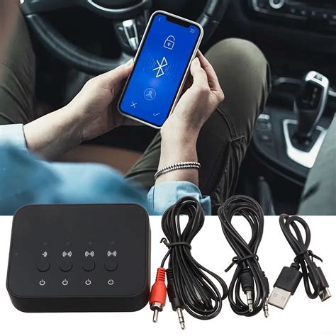 BW-107 Bluetooth Splitter, 1-to-3 Bluetooth Audio Sharing Device Audio Adapter 5.0 Transmitter ...