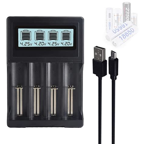 Verilux® 18650 Battery Charger, LCD Display Universal Smart Battery ...