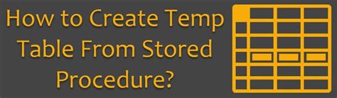 Image result for SQL Create Temp Table