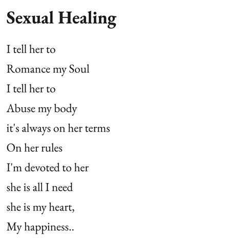 Sexual Healing : r/Poem