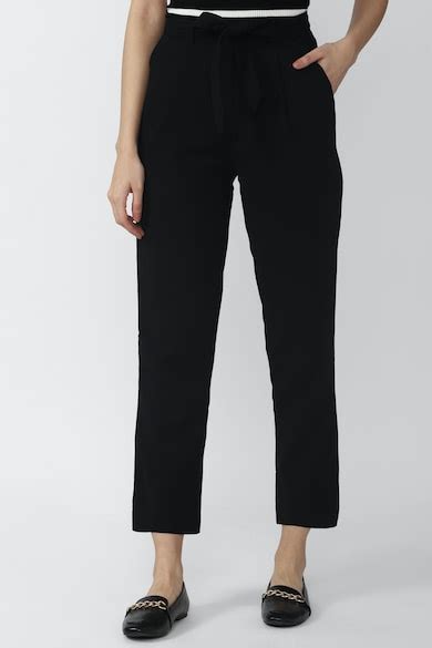 Buy Women Black Solid Formal Regular Fit Trousers Online - 759416 | Van ...