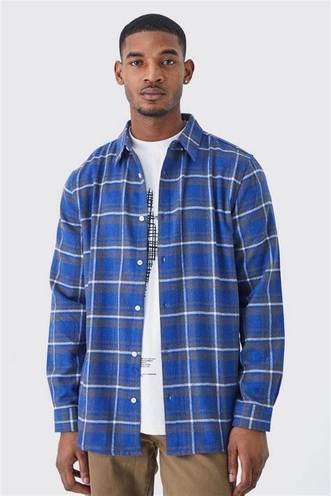 Tall Long Sleeve Check Overshirt | boohoo IE