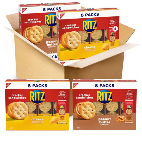 RITZ Assorted Peanut Butter & Cheese Sandwich Crackers, Bulk Value Pack ...
