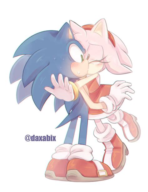 Amy Rose kissing Sonic. (By @daxabix) : r/SonicTheHedgehog