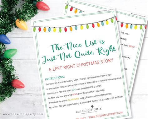 The Left-Right Christmas Game Rules | Fanny Printable