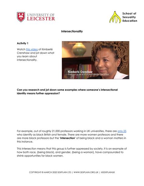 Image result for Intersectionality Worksheet