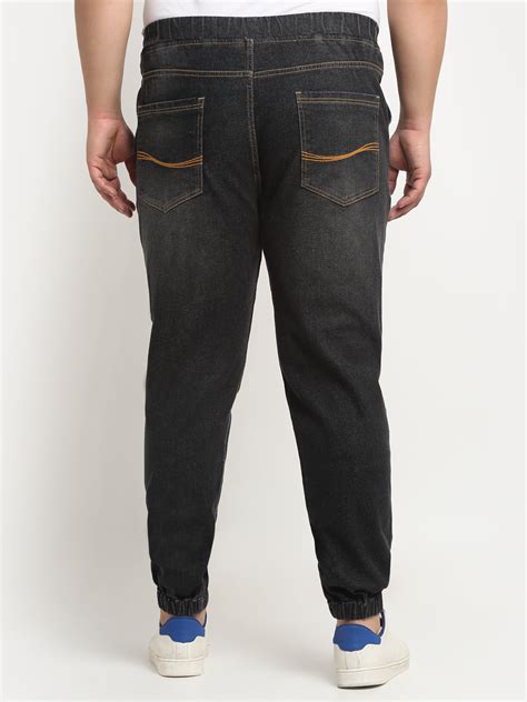 plusS Men Plus Size Comfort Mid-Rise Stretchable Light Fade Cotton Jog ...