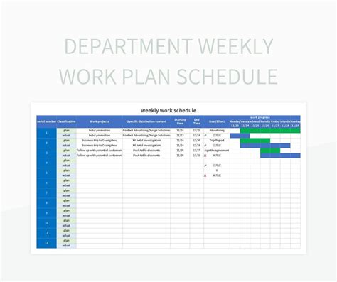 Image result for Weekly Work Plan Template Excel