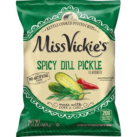 Miss Vickie's, Spicy Dill Pickle Flavored, Kettle Cooked Potato Chips ...