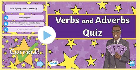 Verbs and Adverbs PowerPoint Quiz | Primary Resource