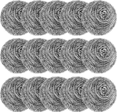 Amazon.com: 15 Pack Steel Wool Scrubber, Metal Kitchen Scrubbing ...