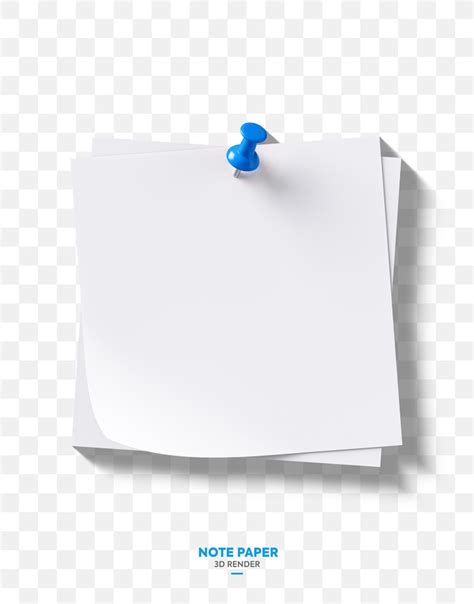 White Note Paper Stack with Blue Thumbtack | PSD Premium