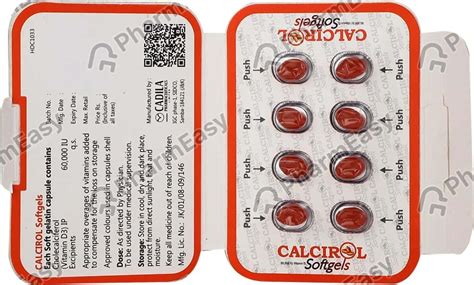 Calcirol 60000 IU Softgel Capsule (8): Uses, Side Effects, Price ...