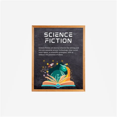 Roman Genre Poster Science Fiction Definition Illustration - Etsy.de