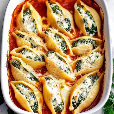 Easy Spinach and Ricotta Stuffed Shells Recipe - Savoury Flavor