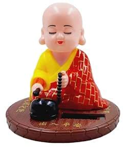 Buy ARTISKRITI Moving Head & Hand Solar Meditating Buddha Monk Feng ...