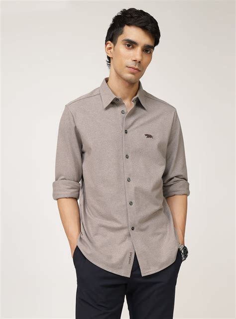 Andamen Aged Slate Cotton-Lycra Shirt