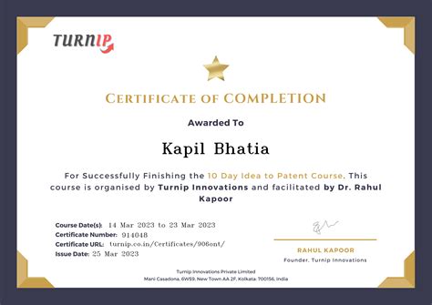 Certificate of Completion