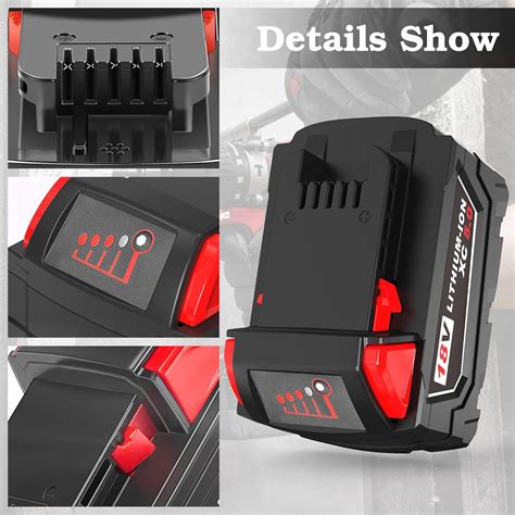 S SKSTYLE Batería de 5.0Ah para Milwaukee M18 48-11-1850 Paquete de 2 ...