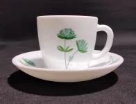 BOROSIL Larah Cup & Saucer Magnum Green Lily Cups Mug