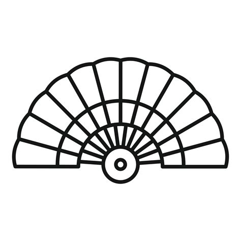 icono de abanico tradicional, estilo de esquema 14443514 Vector en Vecteezy