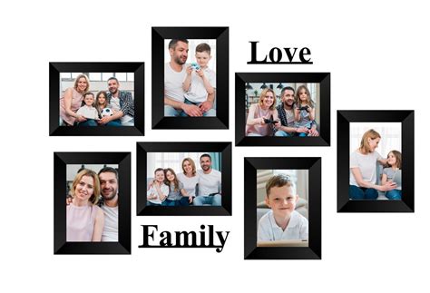 Memory Wall Collage Photo Frame - Set of 7 Photo Frames for 3 Photos of ...