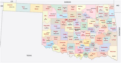 Oklahoma Counties Map | Mappr