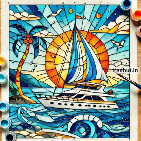 Yatch Stain Glass Painting Ideas