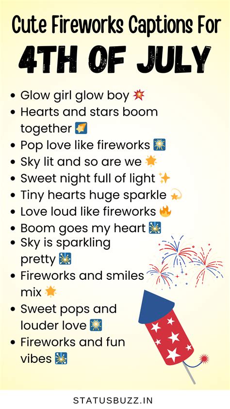 Best 12 120 Fireworks Captions For 4th of July – Artofit