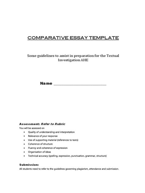 Image result for Comparative Essay Example