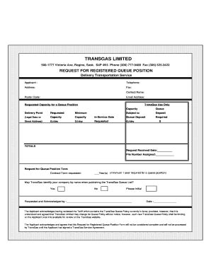 Fillable Online Registered Queue Position Forms_Delivery - March 2012 ...