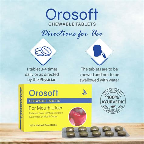 Buy OROSOFT CHEWABLE TABLETS (1 X 10 BLISTER | REDUCES MOUTH ULCERS ...