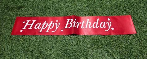 Red Happy Birthday Printed Sash - Perfect Party Accessory