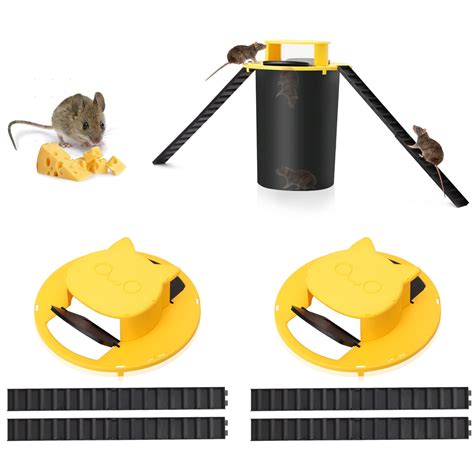 Buy 2 Pack Mouse Traps Bucket,Flip and Slide Mouse Trap Reusable Humane ...