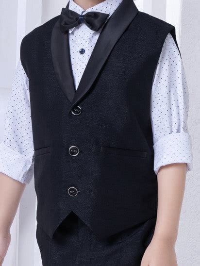Buy Ministitch Boys 3 Pc Black Jacket Suit Set With Polka Dot White ...